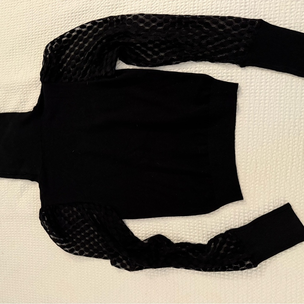 Love Tree Black Turtleneck Sweater with Sheer Sleeves - size small - Picture 5 of 5